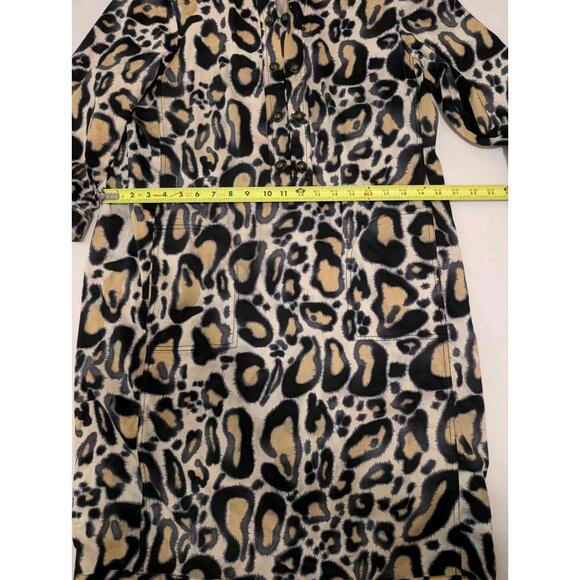 ST JOHN SoCa LEOPARD PRINT Large  TUNIC DRESS SLEEVE 97% COTTON, Retail $595 - Picture 7 of 9